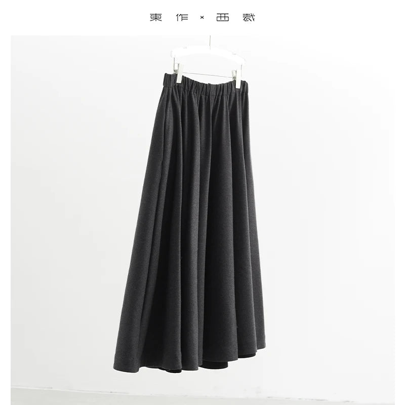 Custom Fabric, Limited Quantity~ High-Waisted Slimming A-Line Skirt, Virgin Wool Flared Skirt, Clean-Cut Workwear-Style Umbrella Skirt, New Model for Autumn/Winter 2025