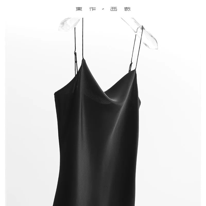 100% Mulberry Silk ~ Sleeveless Camisole ~ Bias-Cut Draped Neckline Design Tank Top