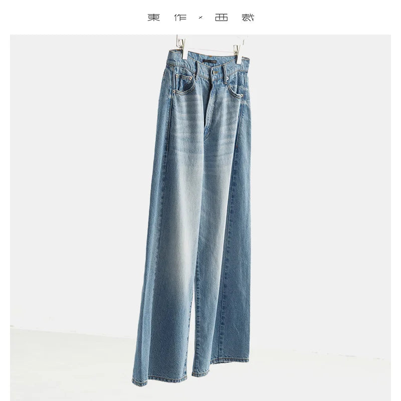 Hemp Straight-Leg Jeans for Women, Long Pants with Three-Dimensional Tailoring, Light-Colored Casual Pants, New Autumn 2025 Model