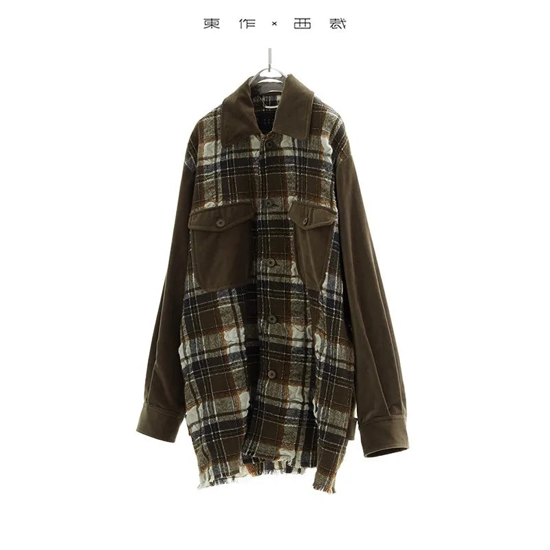 Same Style for Men and Women ~ New Autumn and Winter Wool Plaid Shirt, Women's Retro High-End Woolen Jacket