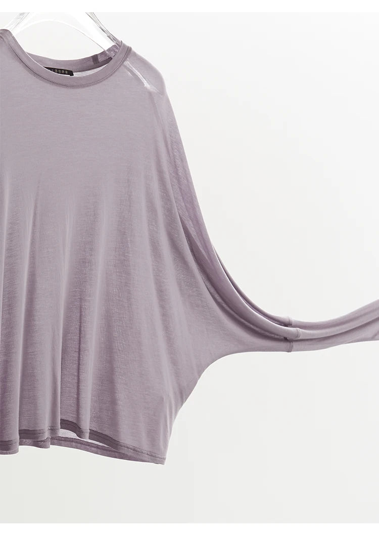 Enjoy the Silky Feel~ Summer Versatile Slimming Batwing Sleeve T-Shirt Women's Sun Protection Top