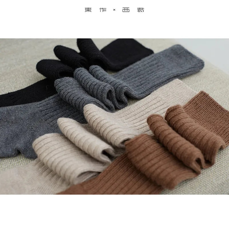 Wool Over-The-Knee Socks, Women's Calf Socks, Fashionable and Versatile Autumn and Winter Warm Socks