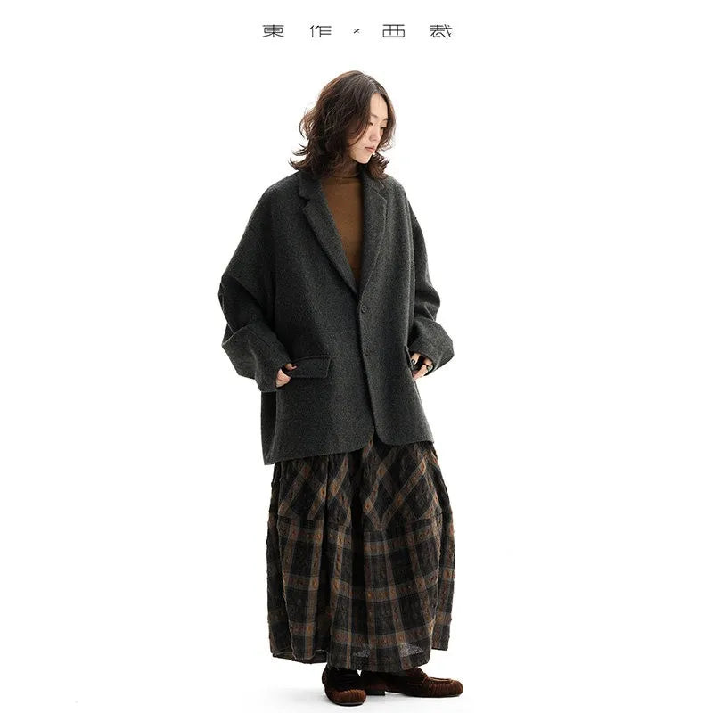 Retro British-Style Skirt~ Wool Plaid Bud Skirt, Versatile Skirt for Autumn and Winter, 2025 Autumn and Winter New Style
