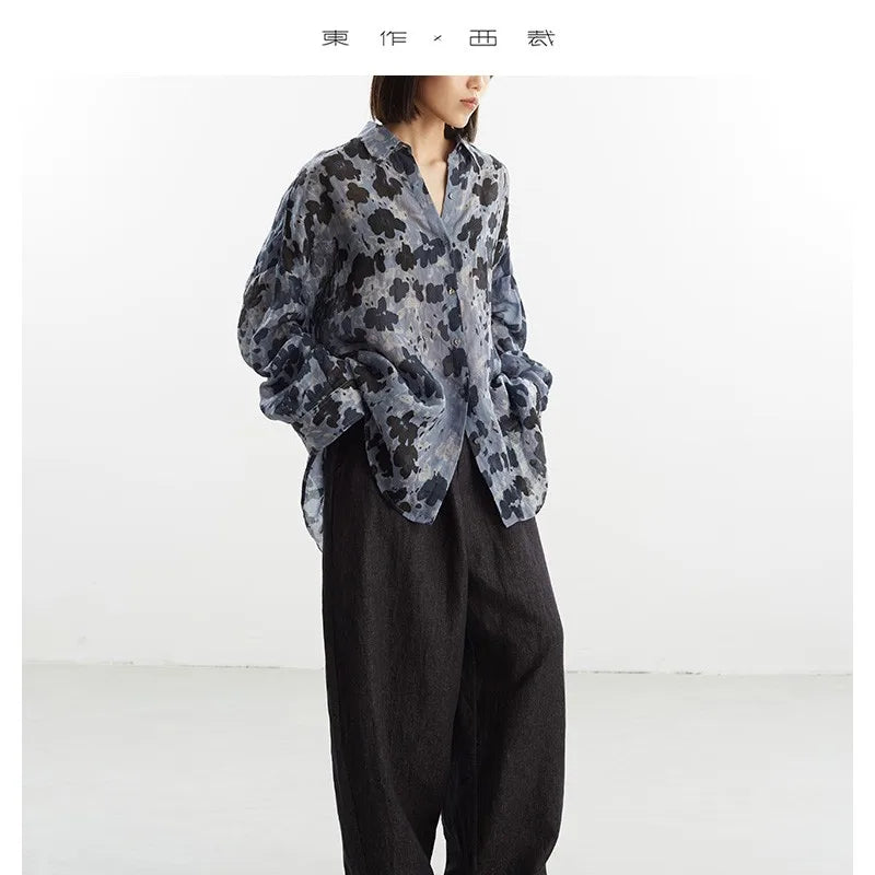 Healthy Natural Fiber~2025 Summer New Women's Ramie Shirt Long-Sleeved Sun Protection Top