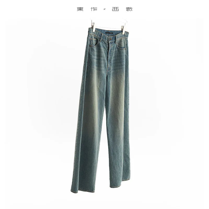 A Must-Have for Pear-Shaped Figures~ High-Waisted Slimming and Leg-Lengthening Casual Jeans, Cotton and Linen Wide-Leg Pants That Cover the Body, New for Autumn and Winter 2025
